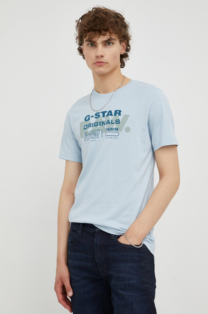 G-Star Raw Памучна тениска с принт - Pepit.bg