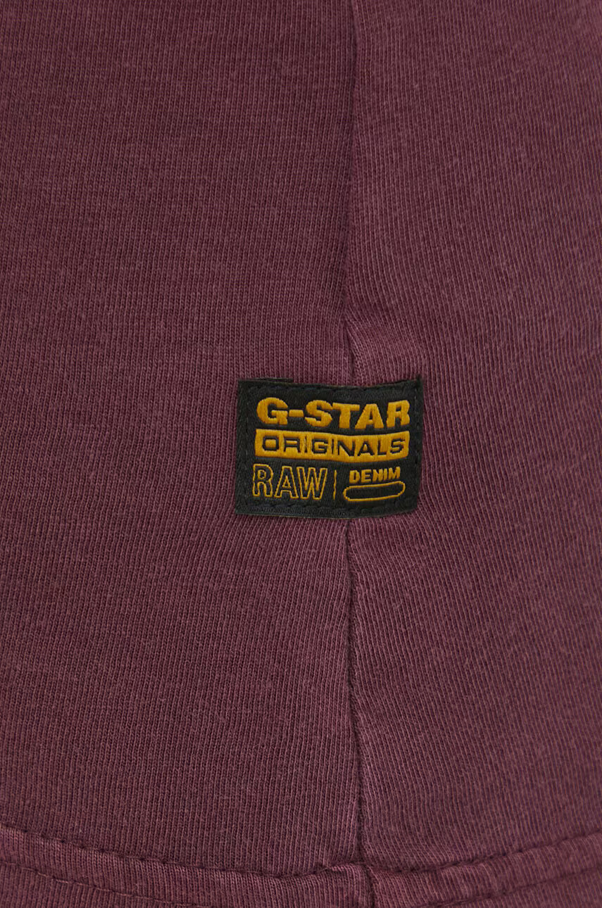 G-Star Raw Памучна тениска в бордо - Pepit.bg