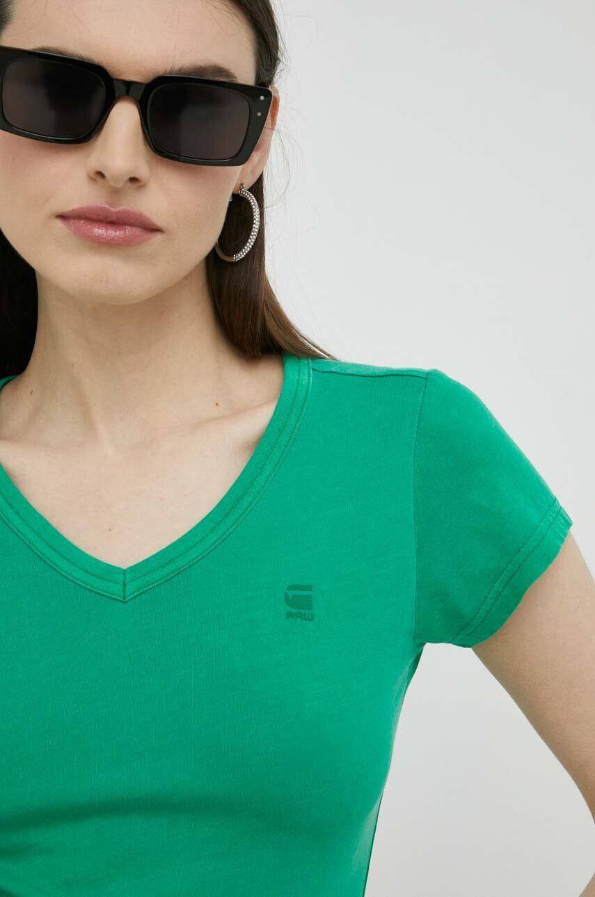 G-Star Raw Памучна тениска в зелено - Pepit.bg