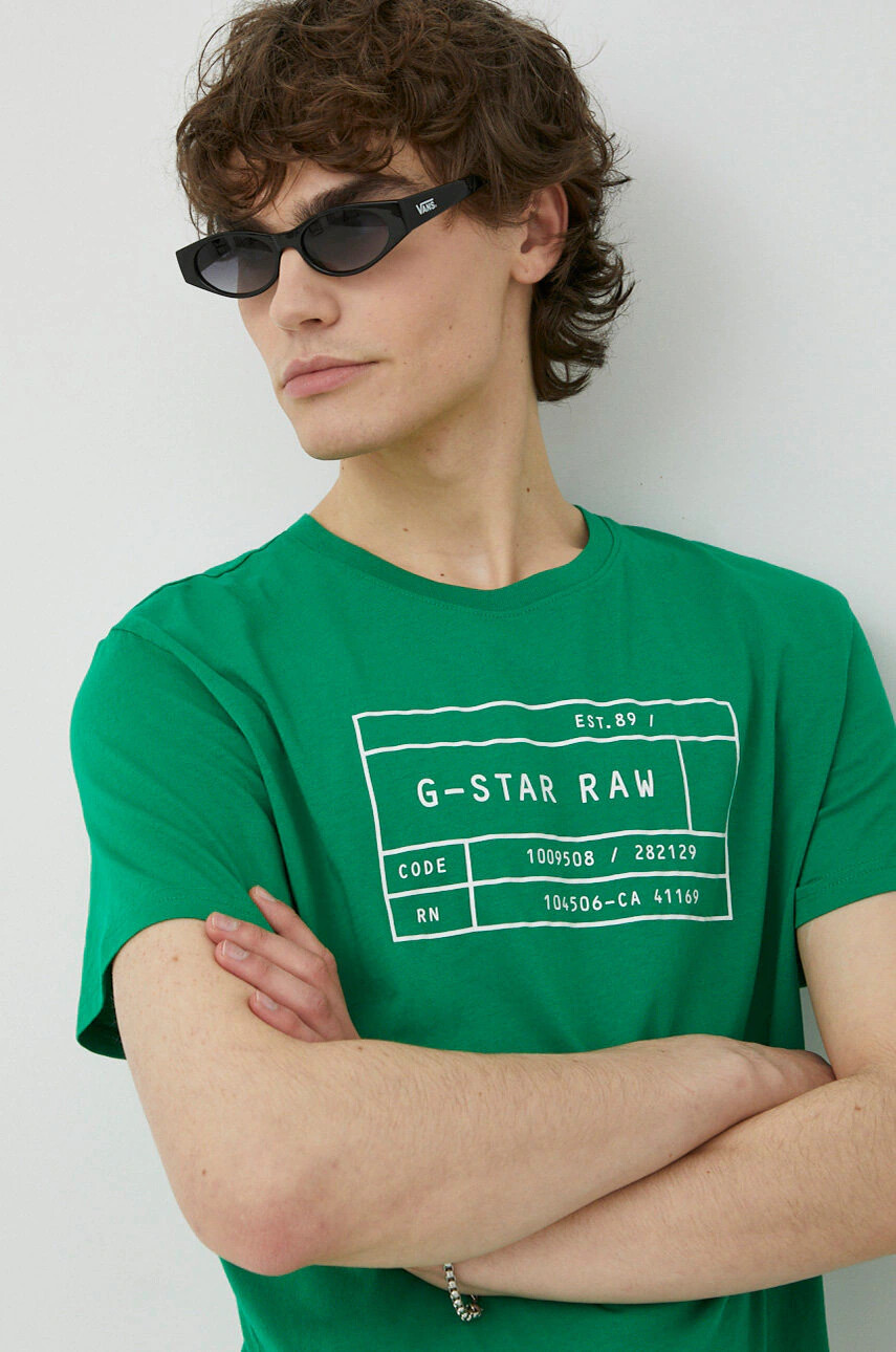 G-Star Raw Памучна тениска (2 броя) в кафяво с принт - Pepit.bg