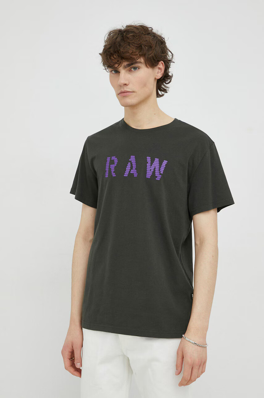 G-Star Raw Памучна тениска (2 броя) в кафяво с принт - Pepit.bg