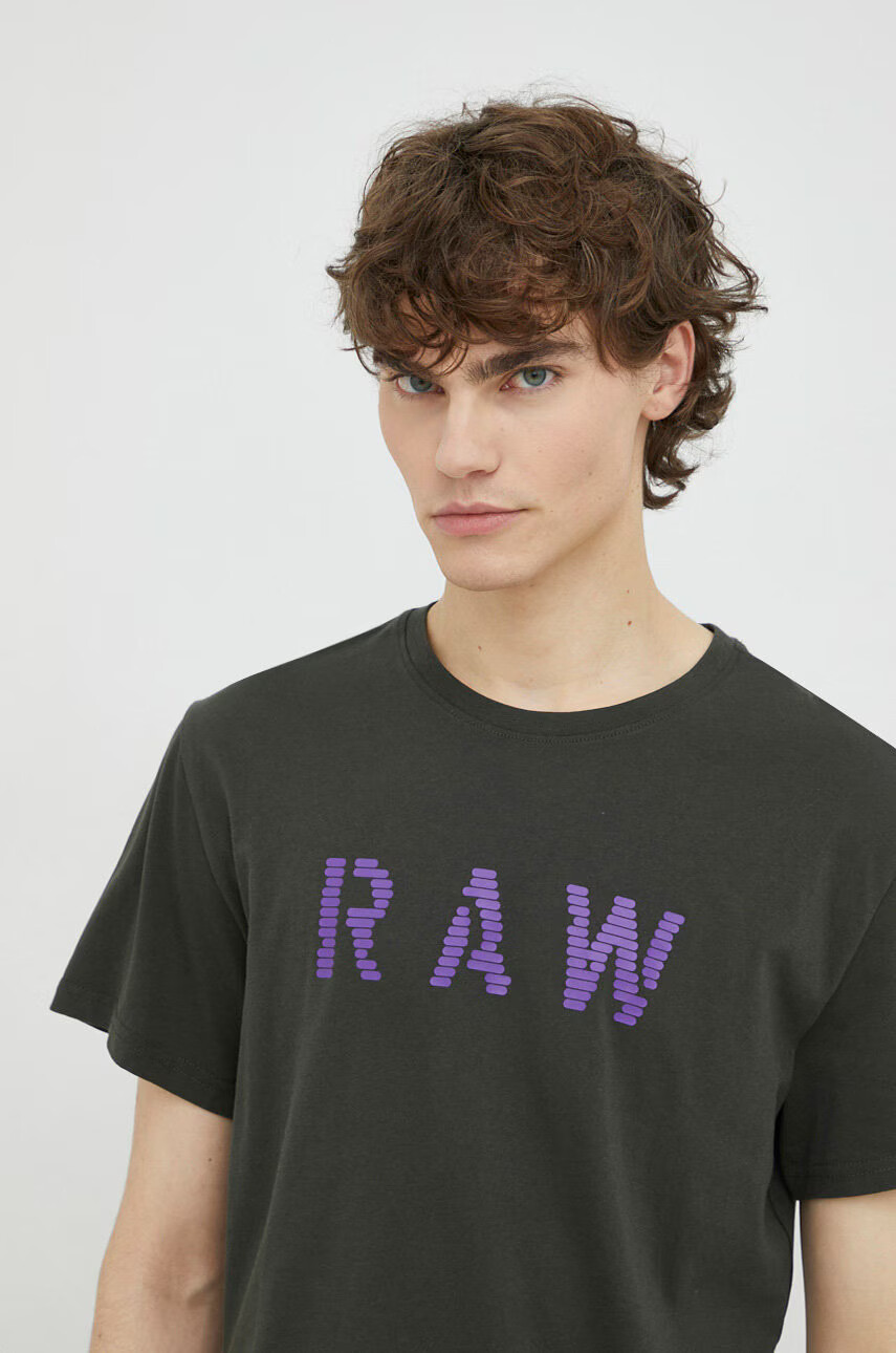 G-Star Raw Памучна тениска (2 броя) в кафяво с принт - Pepit.bg