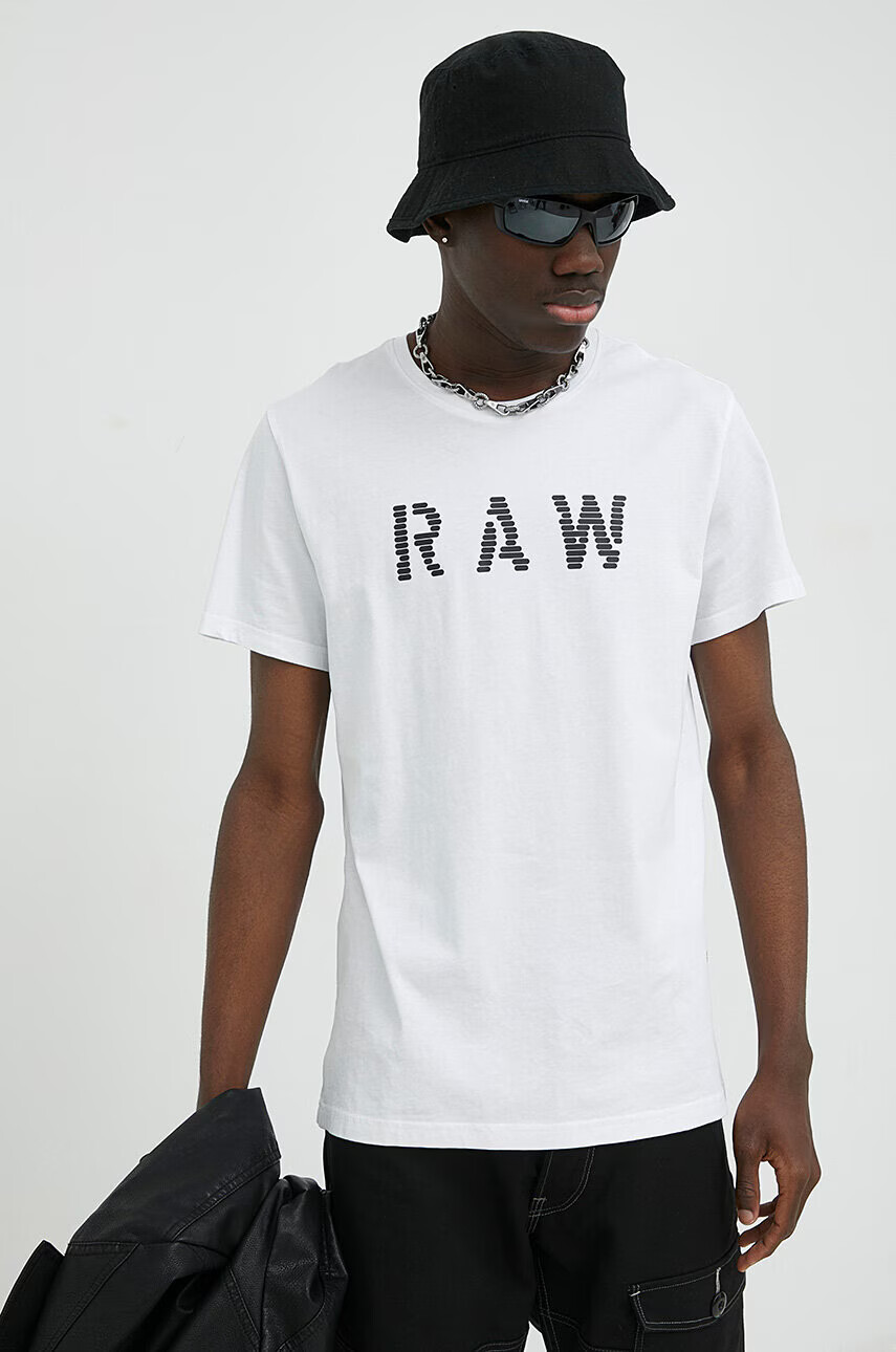 G-Star Raw Памучна тениска (2 броя) в бяло с принт - Pepit.bg