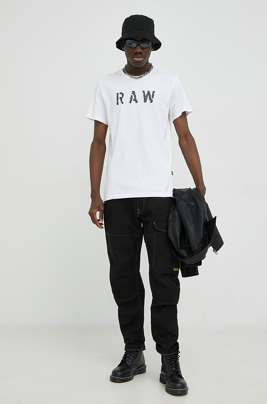 G-Star Raw Памучна тениска (2 броя) в бяло с принт - Pepit.bg