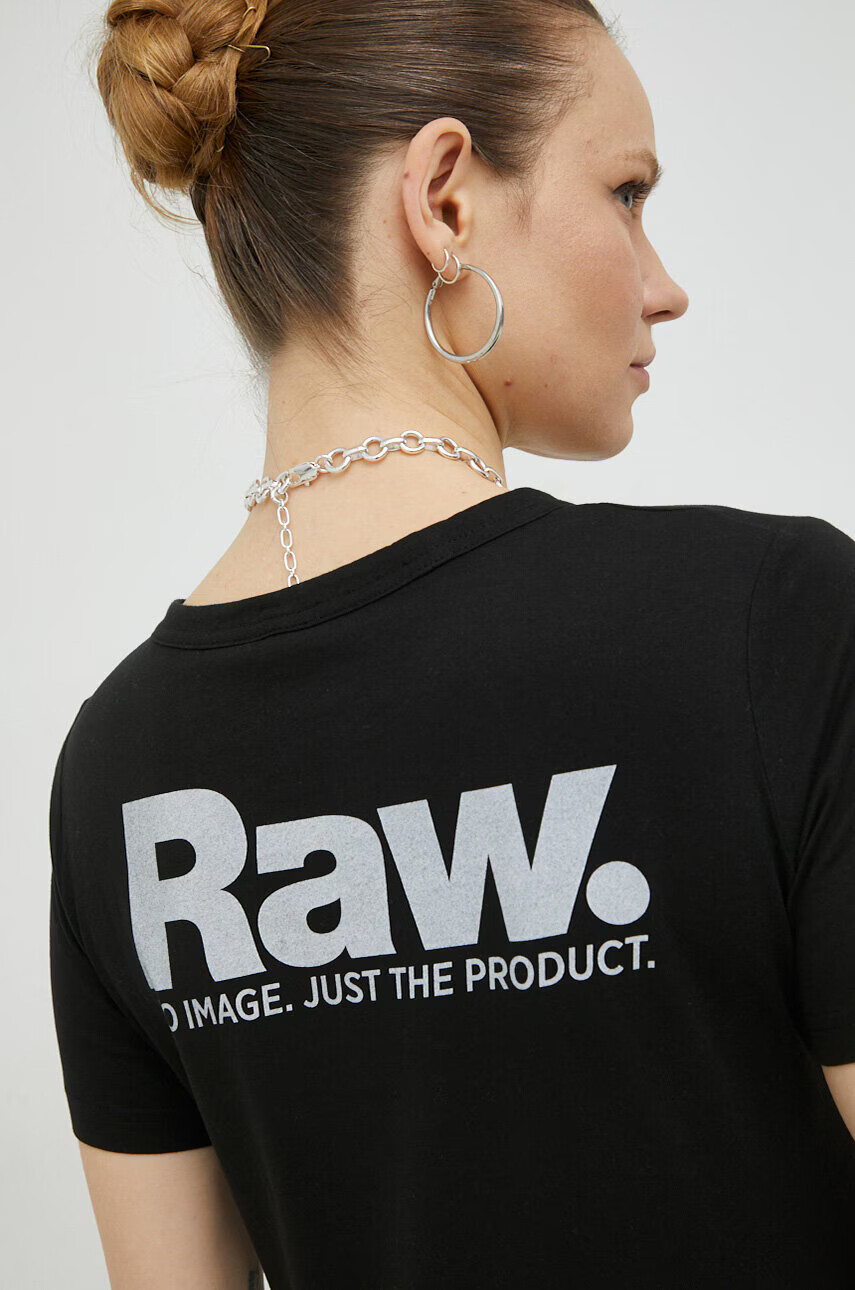 G-Star Raw Памучна тениска в черно - Pepit.bg