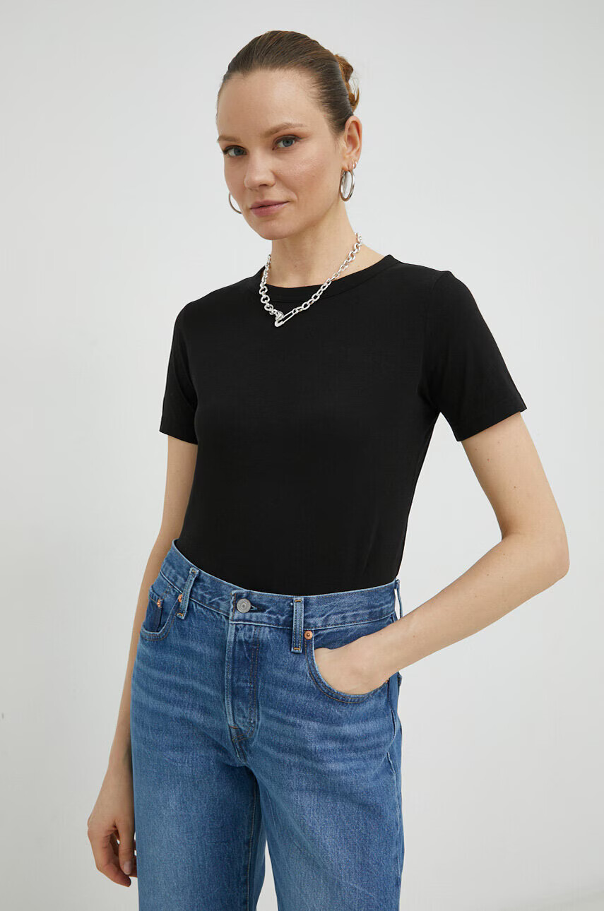 G-Star Raw Памучна тениска в черно - Pepit.bg