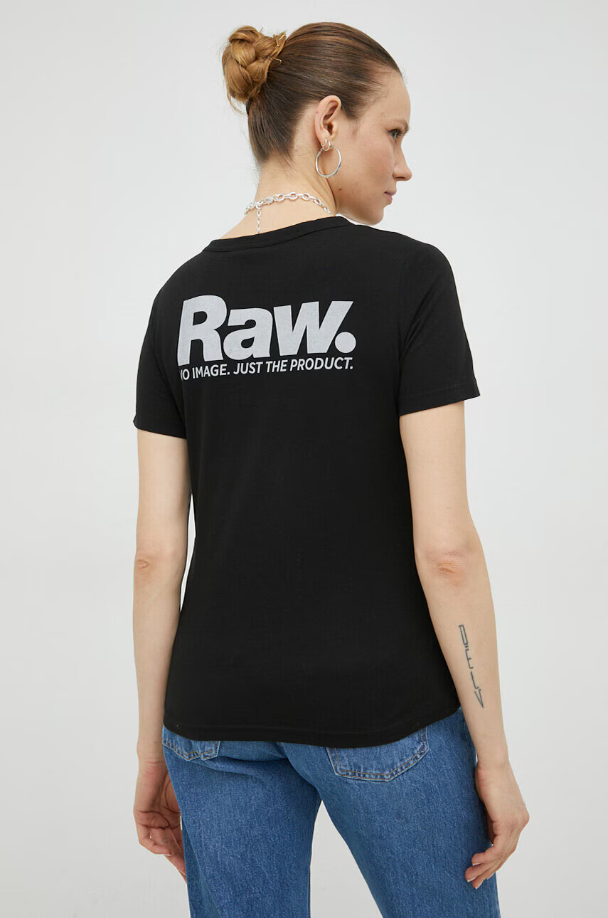 G-Star Raw Памучна тениска в черно - Pepit.bg