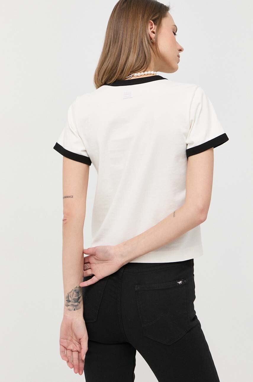 G-Star Raw Памучна тениска в бежово - Pepit.bg