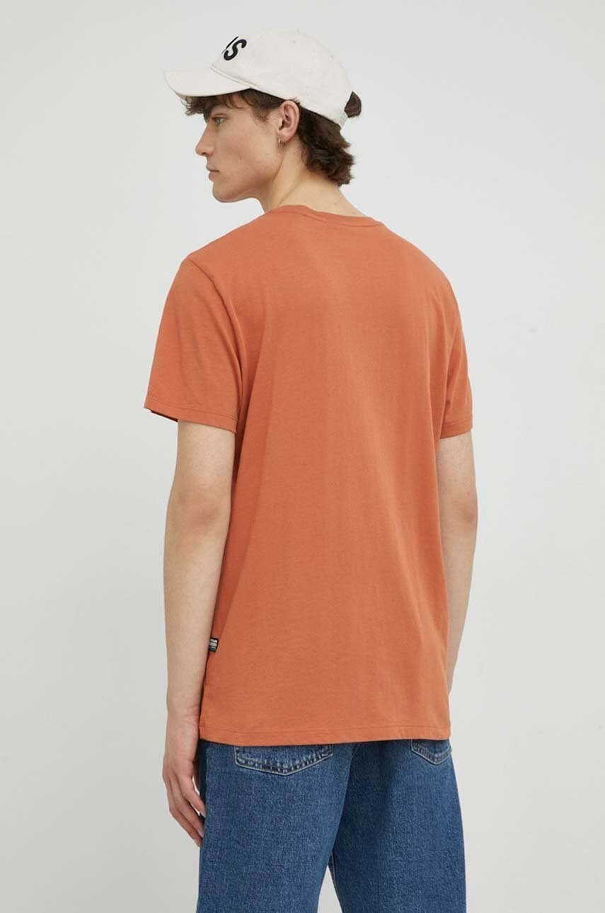 G-Star Raw Памучна тениска в оранжево с принт - Pepit.bg