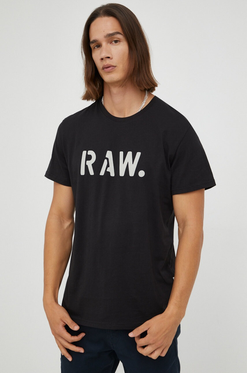 G-Star Raw Памучна тениска в бяло с принт - Pepit.bg