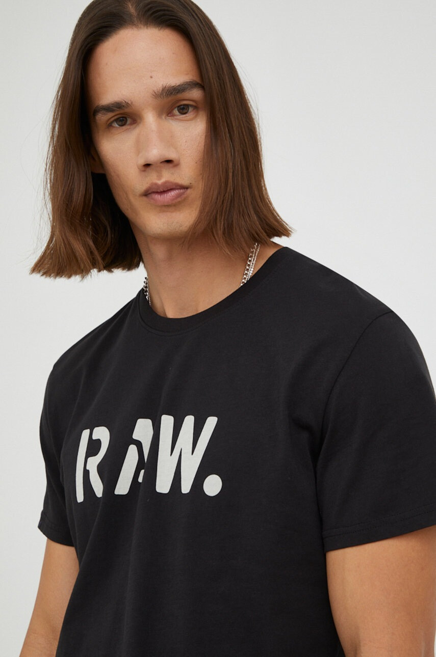 G-Star Raw Памучна тениска в бяло с принт - Pepit.bg