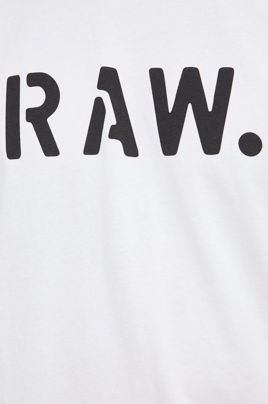 G-Star Raw Памучна тениска в бяло с принт - Pepit.bg