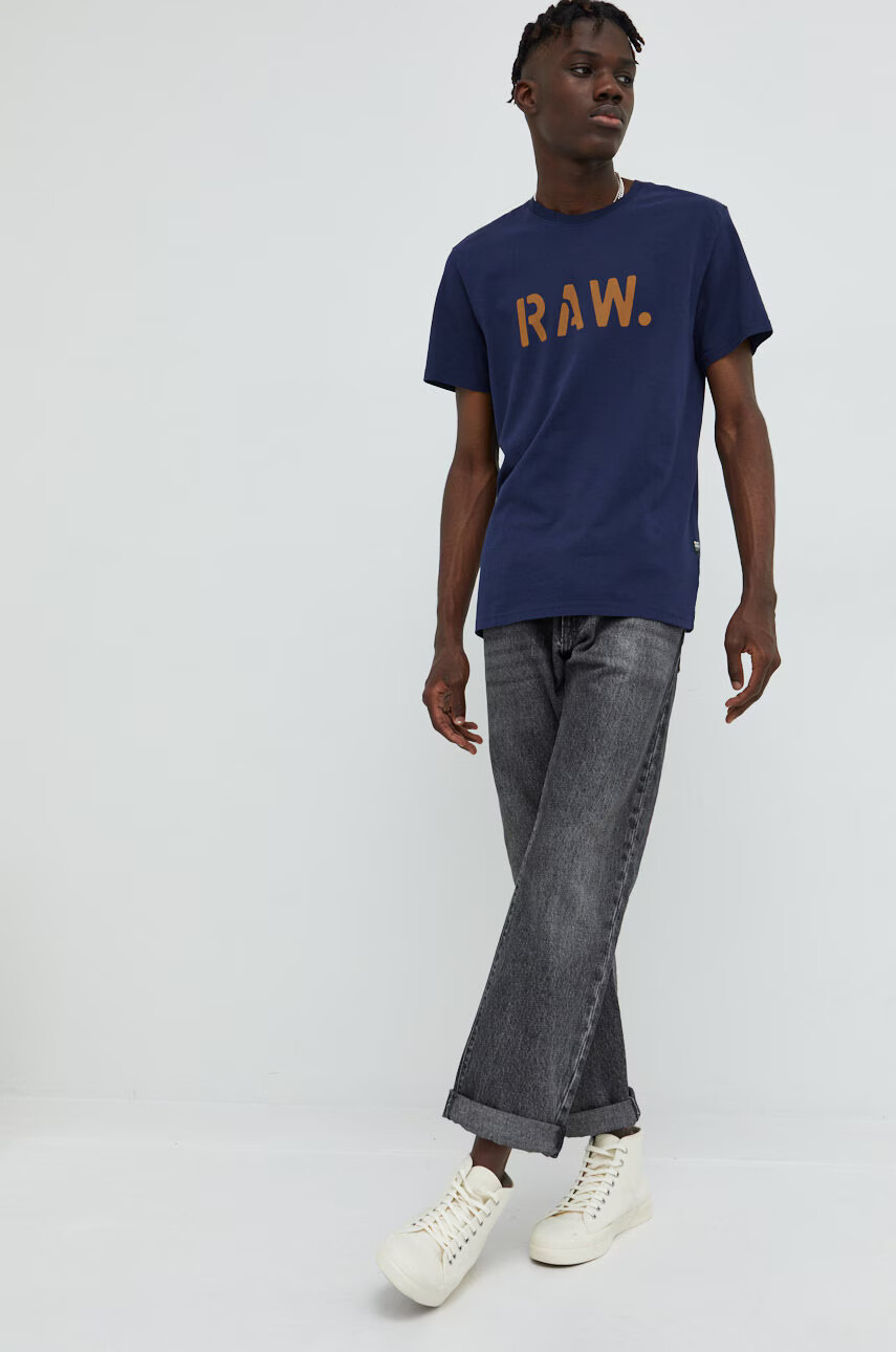 G-Star Raw Памучна тениска в зелено с принт - Pepit.bg