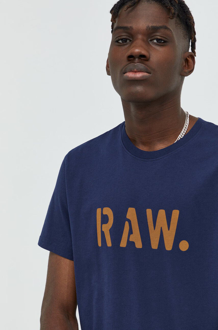 G-Star Raw Памучна тениска в зелено с принт - Pepit.bg