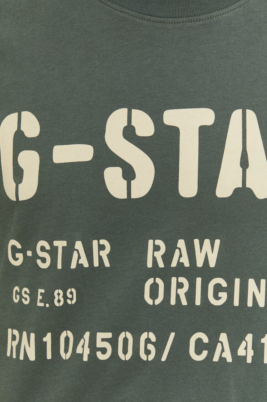 G-Star Raw Памучна тениска в зелено с принт - Pepit.bg