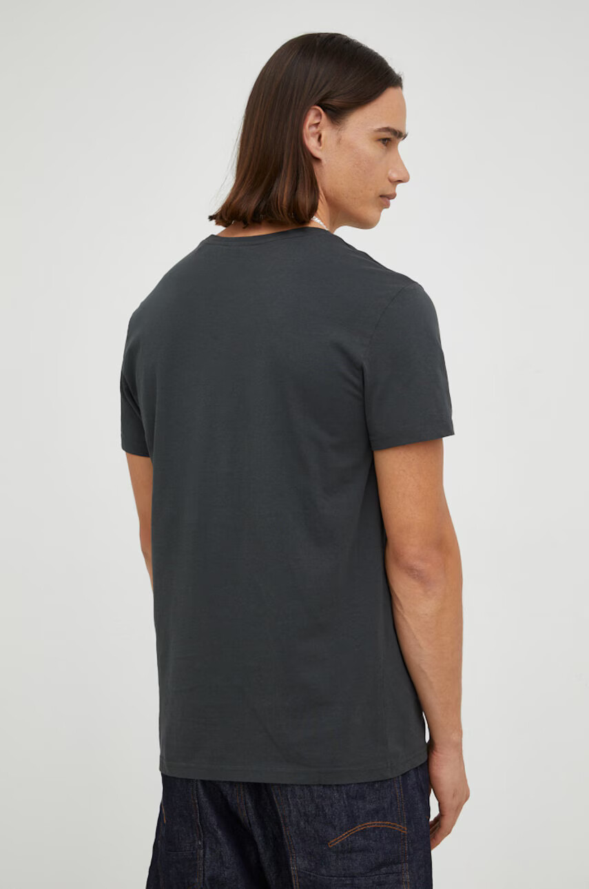 G-Star Raw Памучна тениска в сиво с принт - Pepit.bg