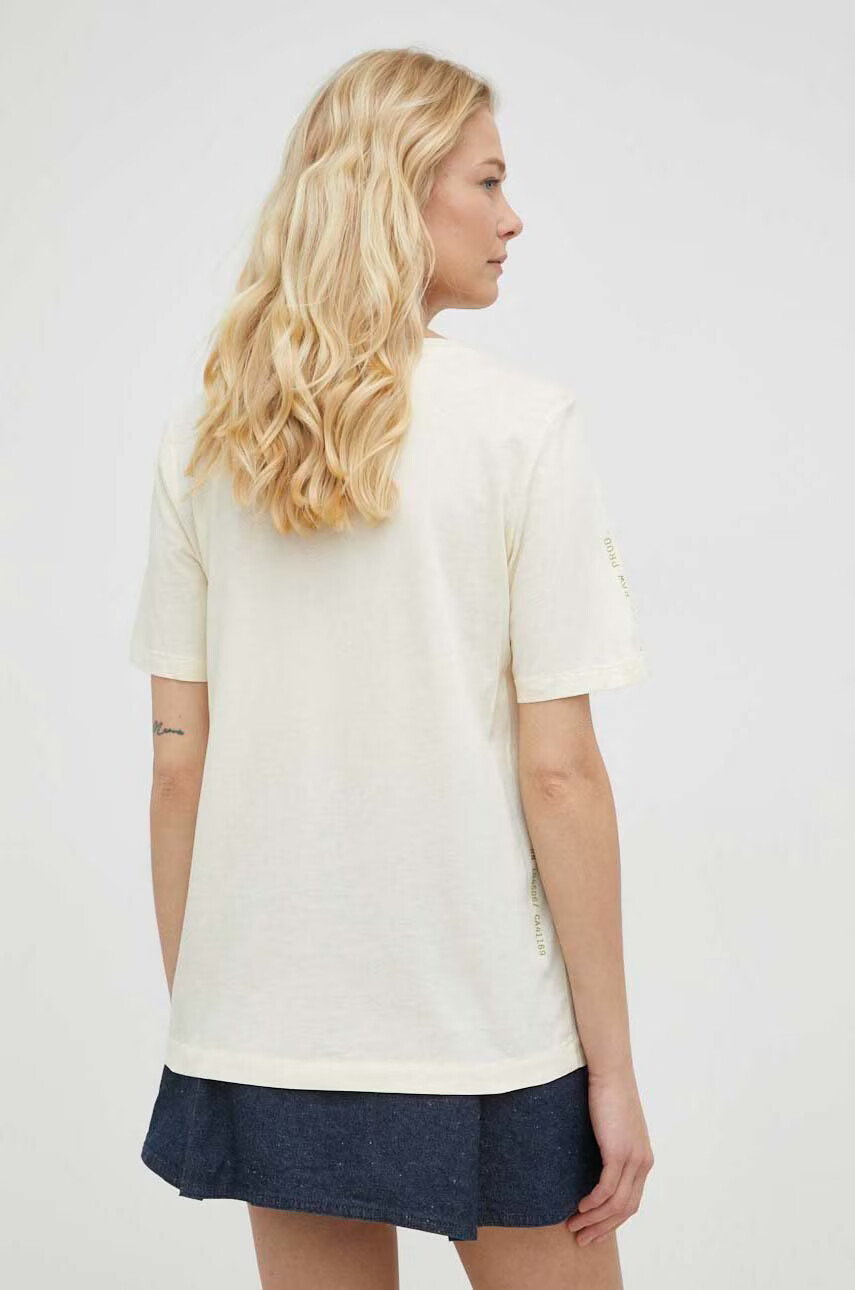 G-Star Raw Памучна тениска в бежово - Pepit.bg
