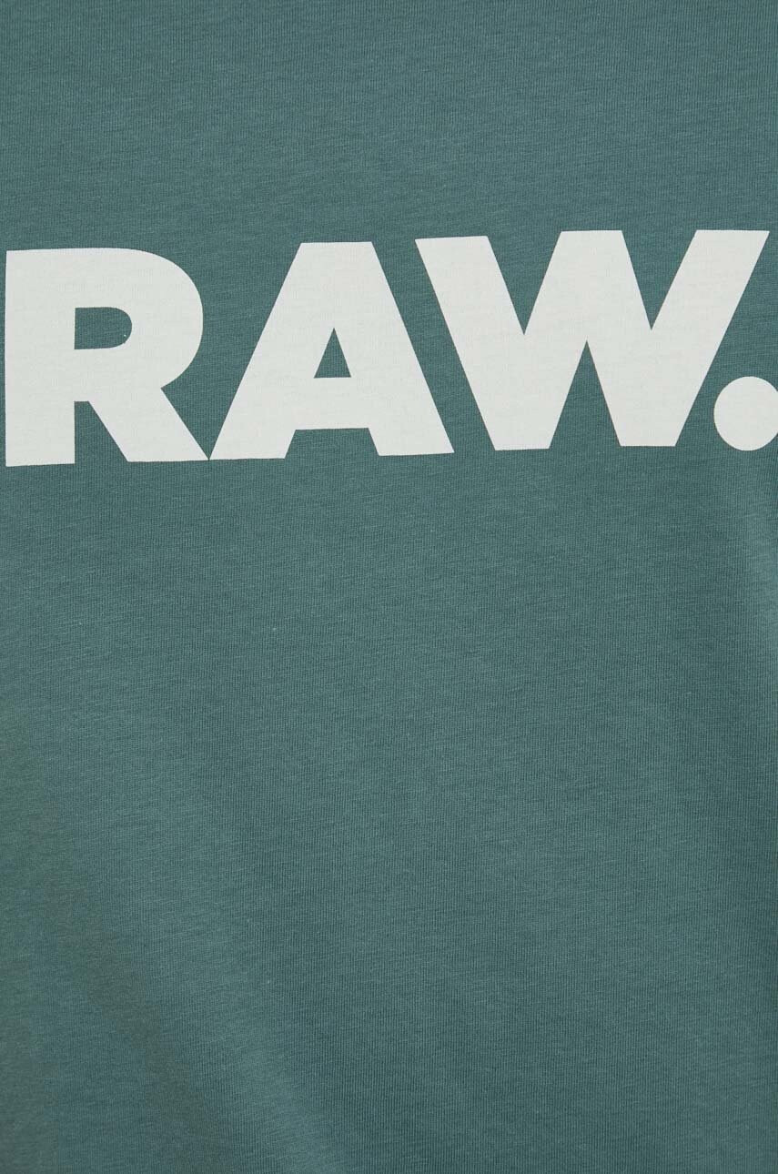 G-Star Raw Памучна тениска в зелено с принт - Pepit.bg