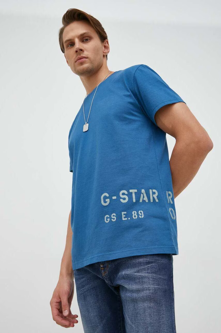 G-Star Raw Памучна тениска с принт - Pepit.bg