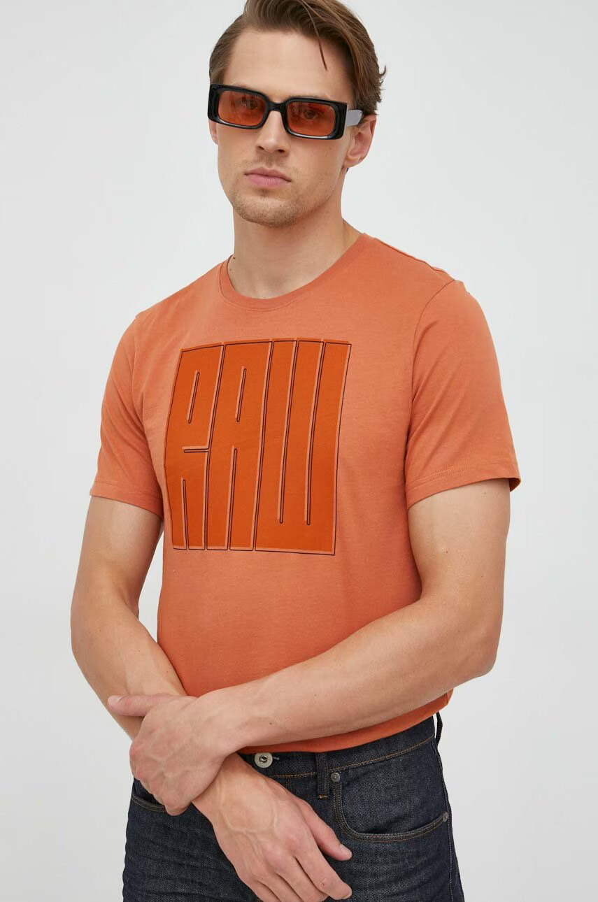 G-Star Raw Памучна тениска в бяло с принт - Pepit.bg