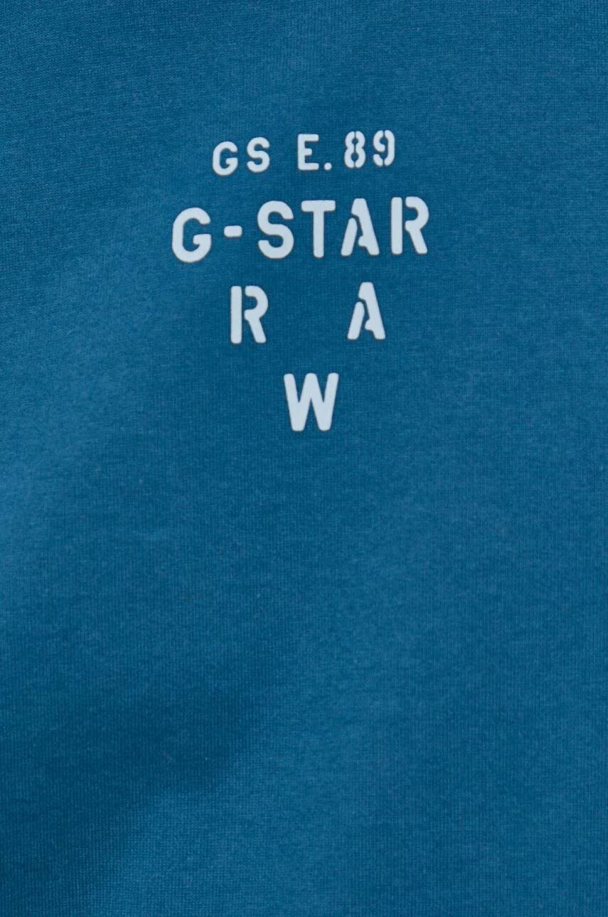 G-Star Raw Памучна тениска в тюркоазено с принт - Pepit.bg