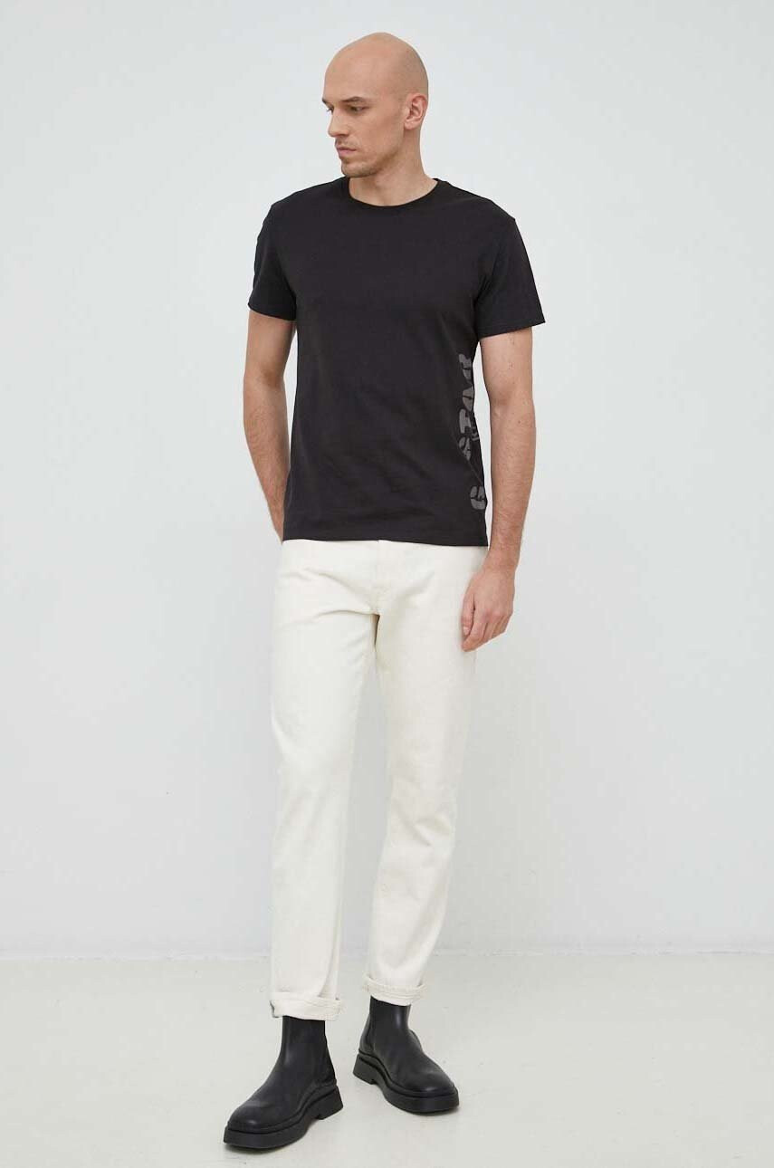 G-Star Raw Памучна тениска в черно с принт - Pepit.bg