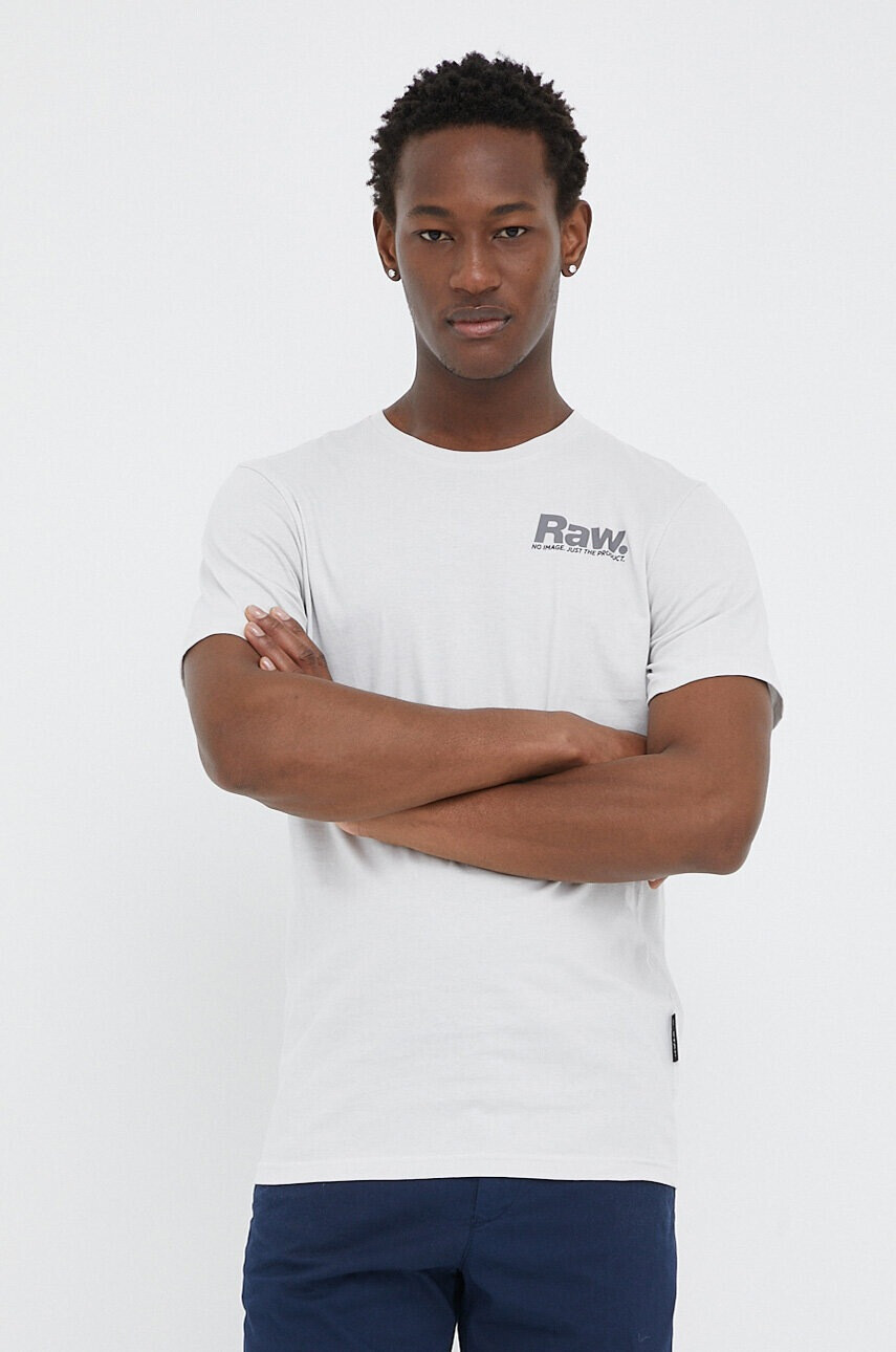 G-Star Raw Памучна тениска в бяло с принт - Pepit.bg