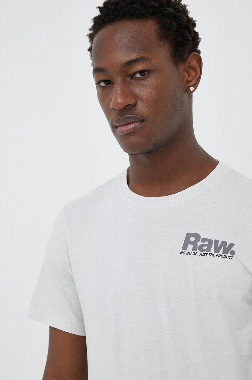 G-Star Raw Памучна тениска в бяло с принт - Pepit.bg