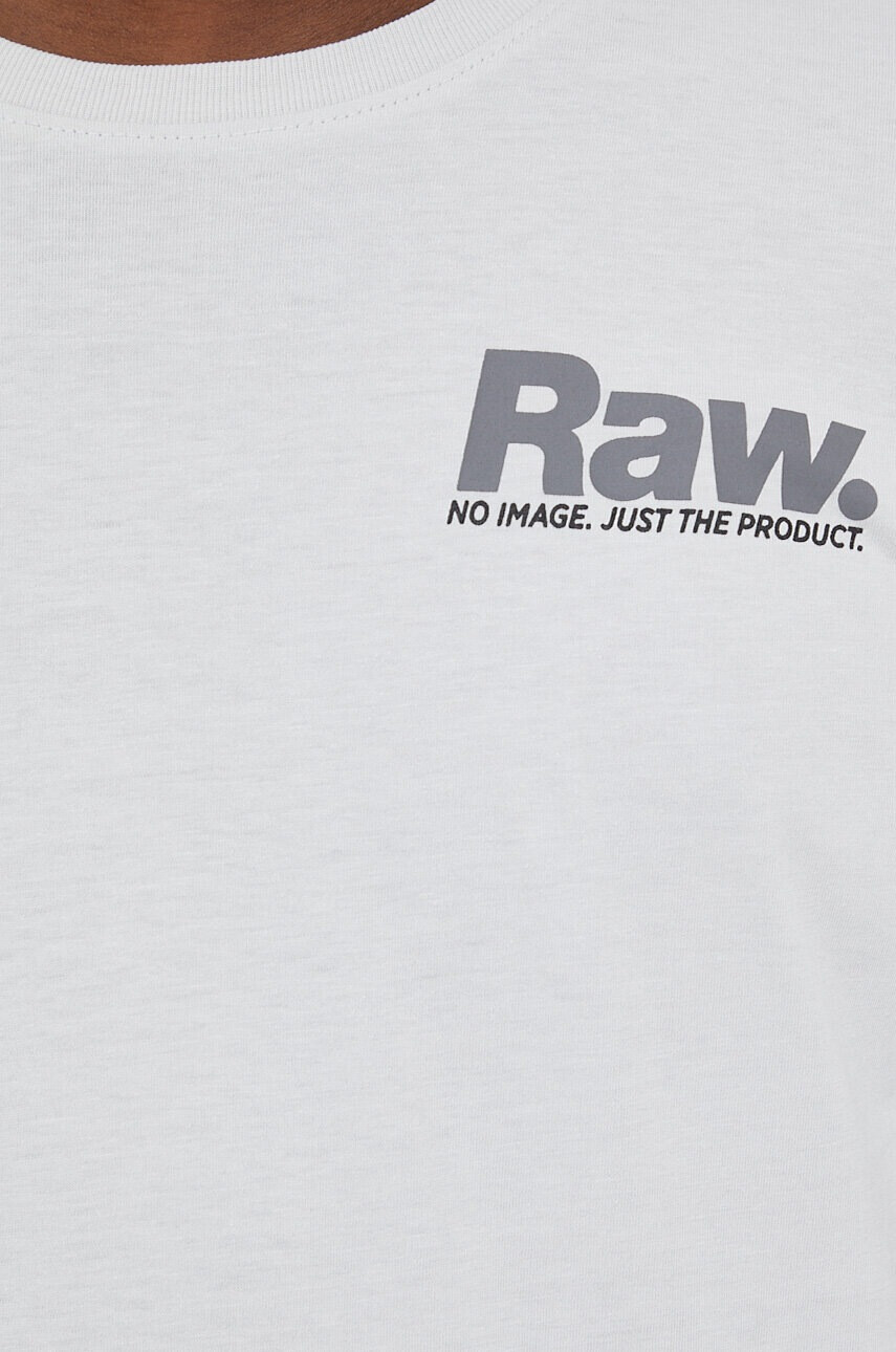 G-Star Raw Памучна тениска в бяло с принт - Pepit.bg