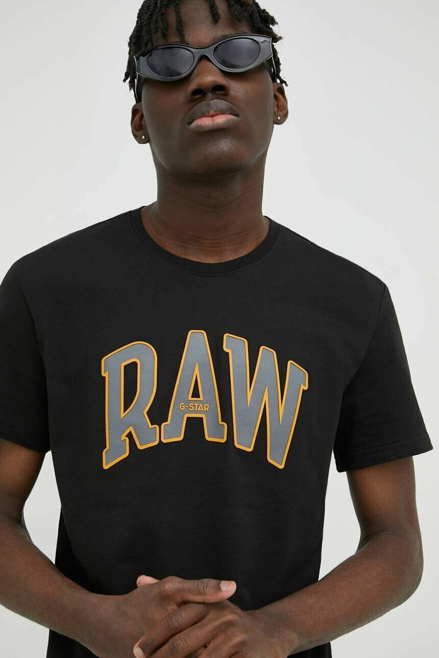 G-Star Raw Памучна тениска в черно с принт - Pepit.bg