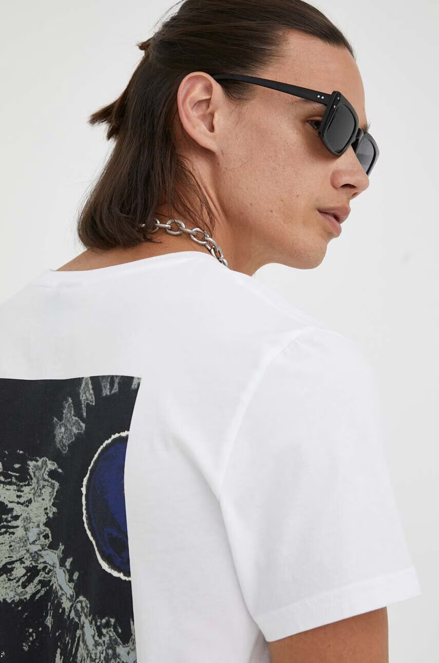 G-Star Raw Памучна тениска в бяло с принт - Pepit.bg