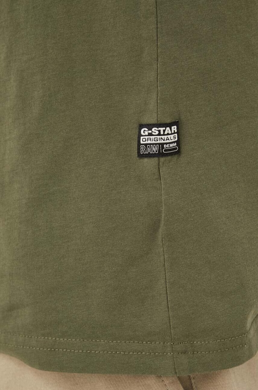 G-Star Raw Памучна тениска в зелено с апликация - Pepit.bg