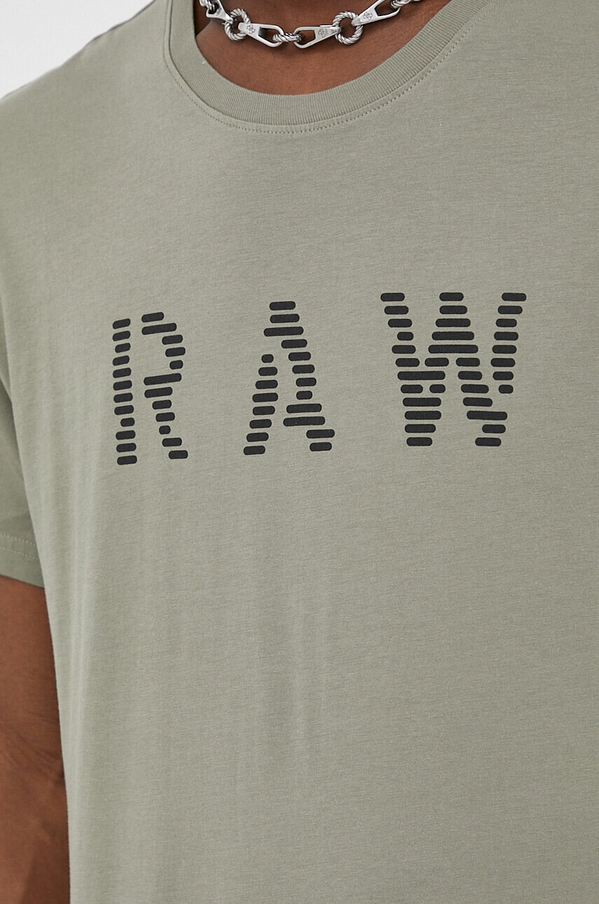 G-Star Raw Памучна тениска в зелено с принт - Pepit.bg