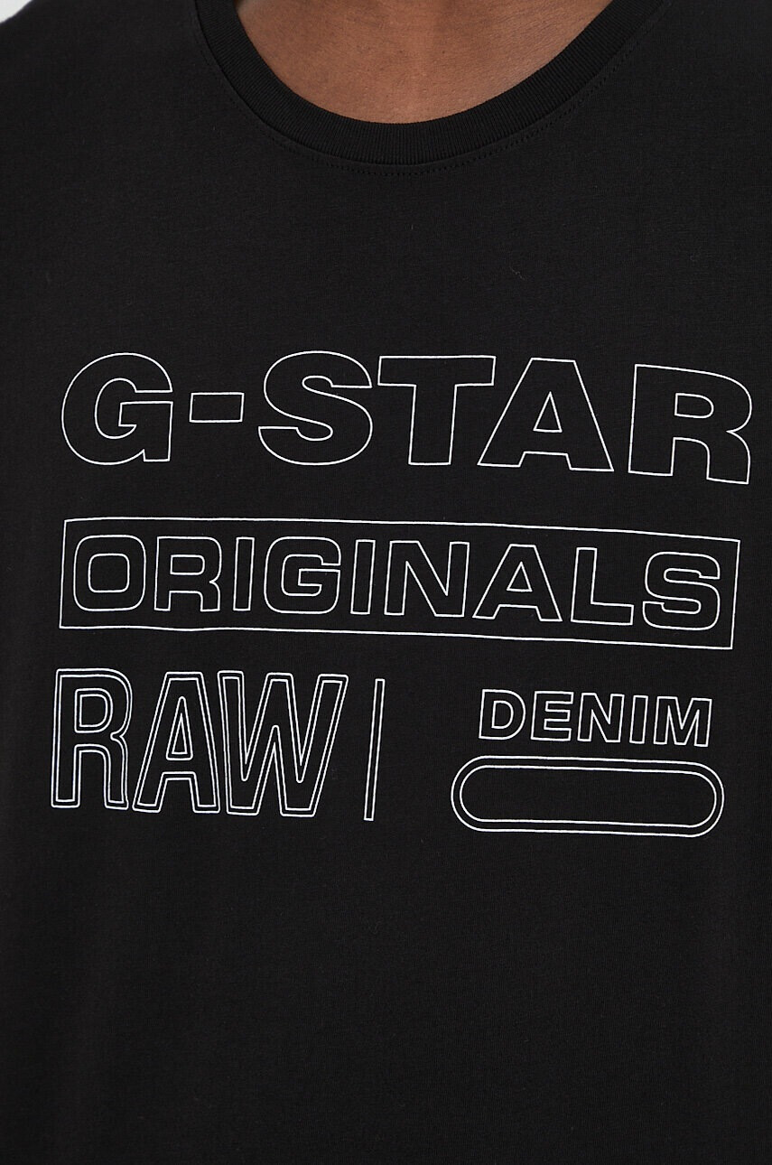 G-Star Raw Памучна тениска в черно с принт - Pepit.bg