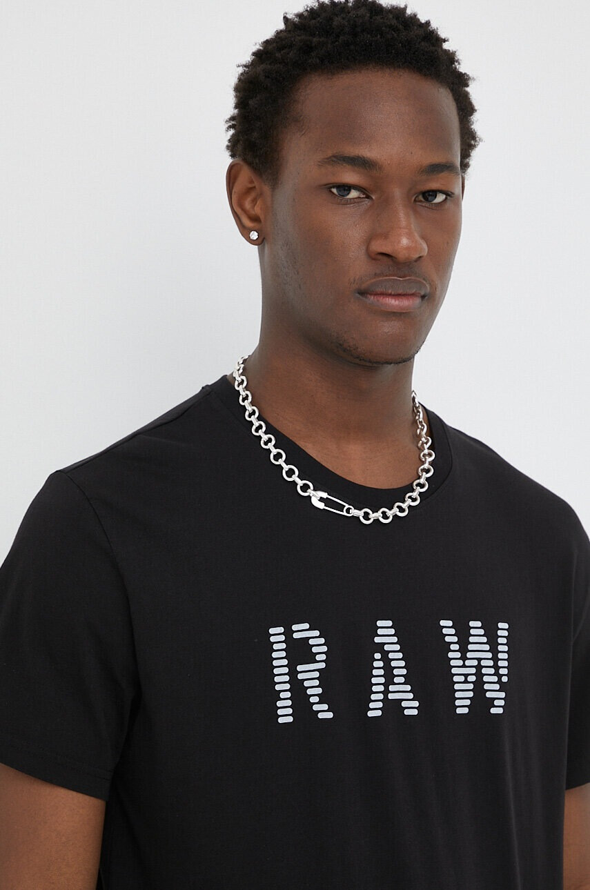 G-Star Raw Памучна тениска в черно с принт - Pepit.bg