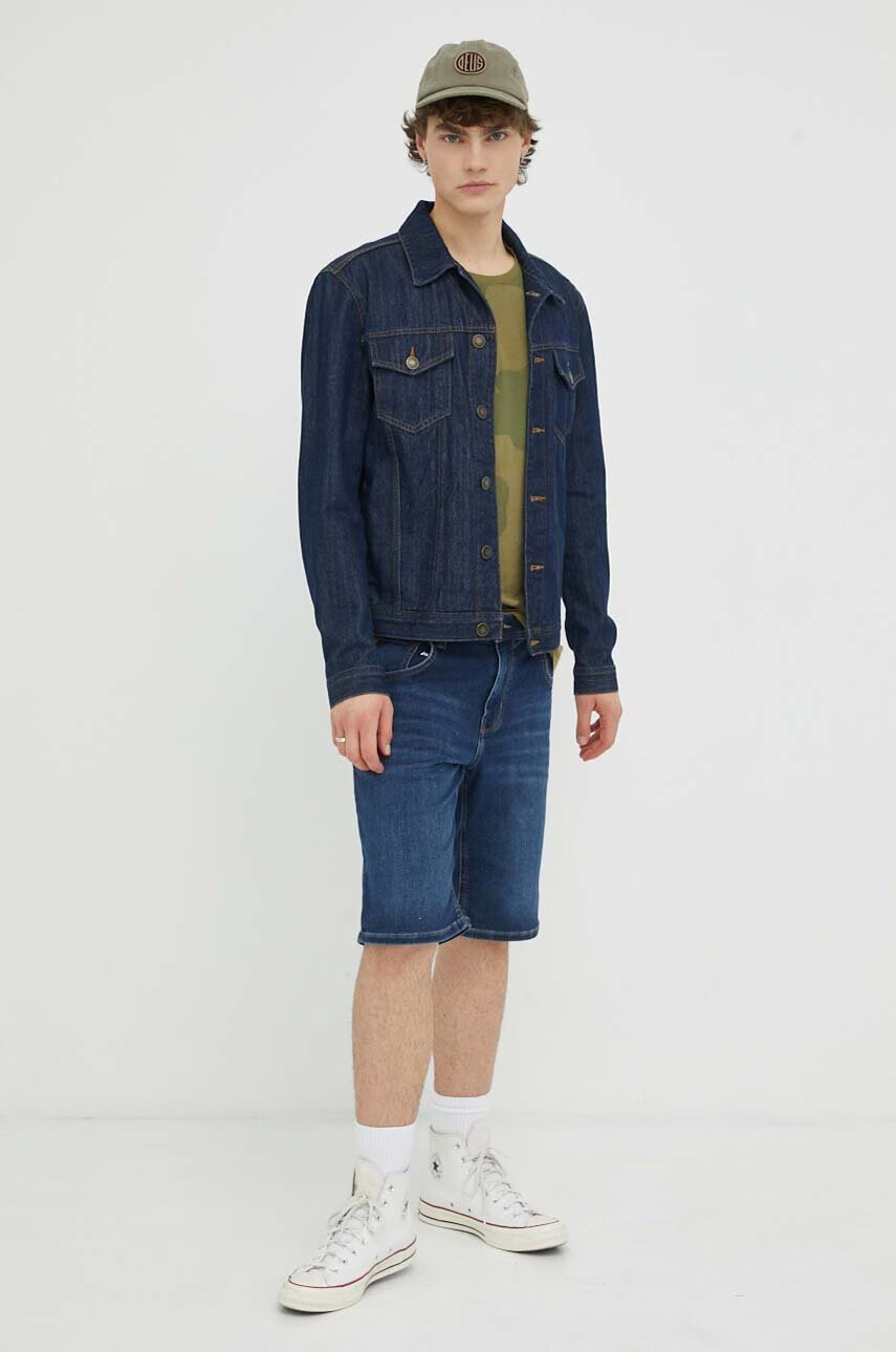 G-Star Raw Памучна тениска в зелено с десен - Pepit.bg