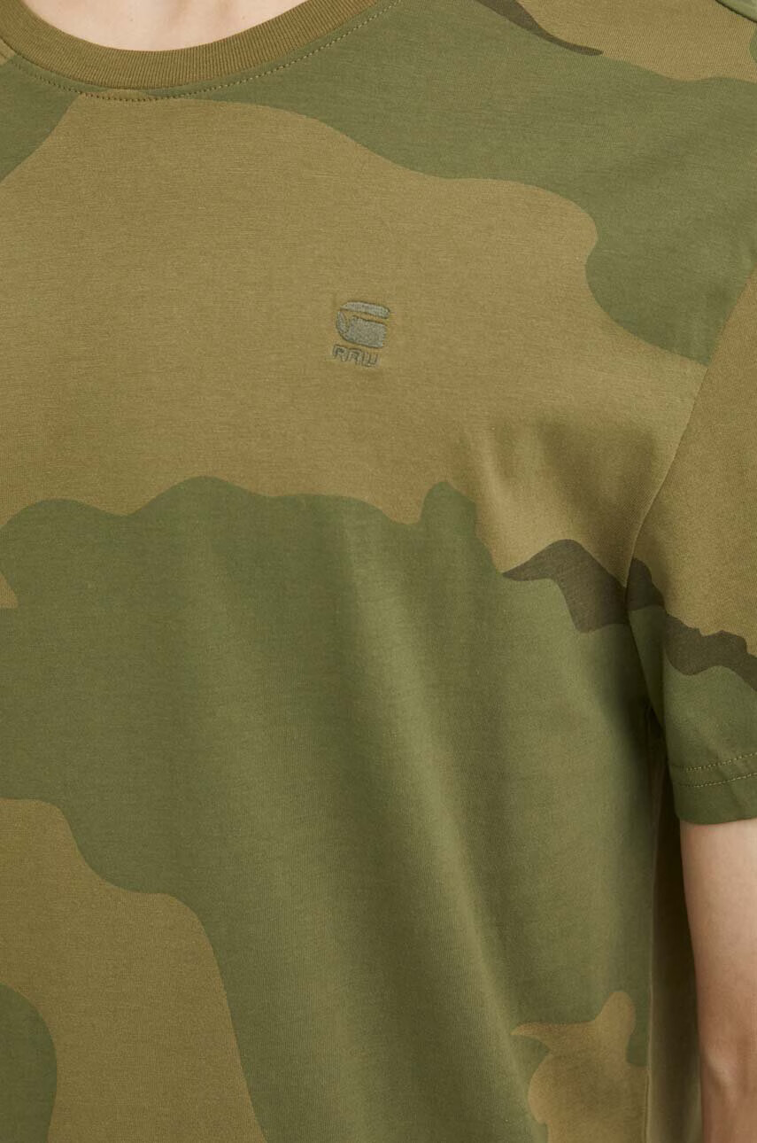 G-Star Raw Памучна тениска в зелено с десен - Pepit.bg