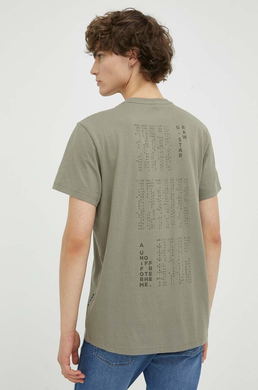 G-Star Raw Памучна тениска в зелено с принт - Pepit.bg