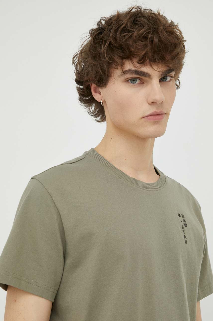 G-Star Raw Памучна тениска в зелено с принт - Pepit.bg