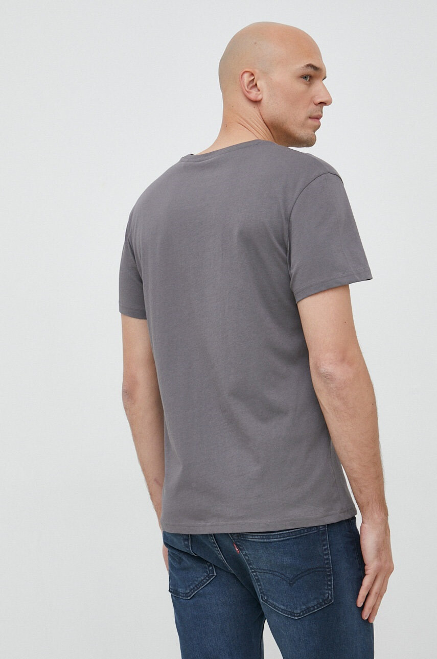G-Star Raw Памучна тениска в сиво с принт - Pepit.bg