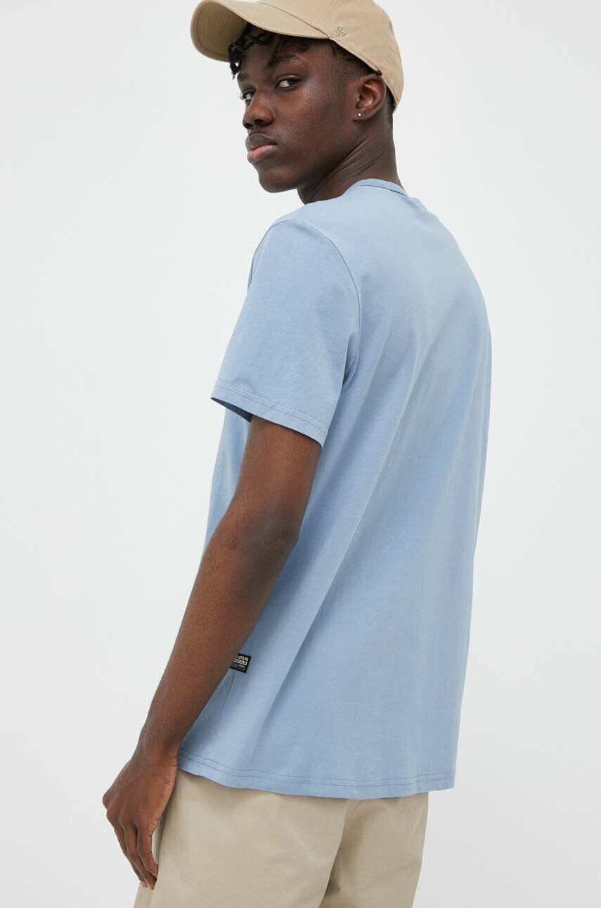 G-Star Raw Памучна тениска в синьо с апликация - Pepit.bg
