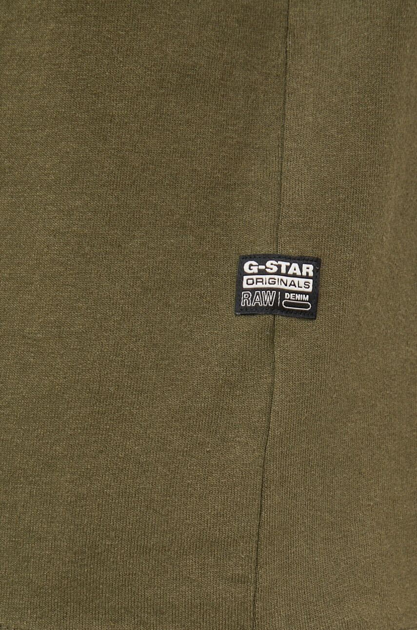 G-Star Raw Памучна тениска в зелено с апликация - Pepit.bg