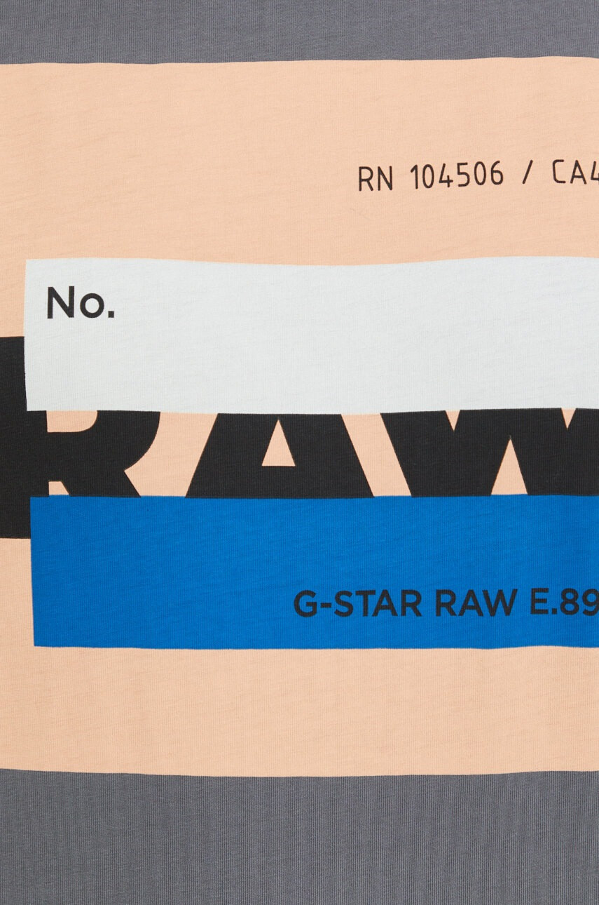 G-Star Raw Памучна тениска в сиво - Pepit.bg