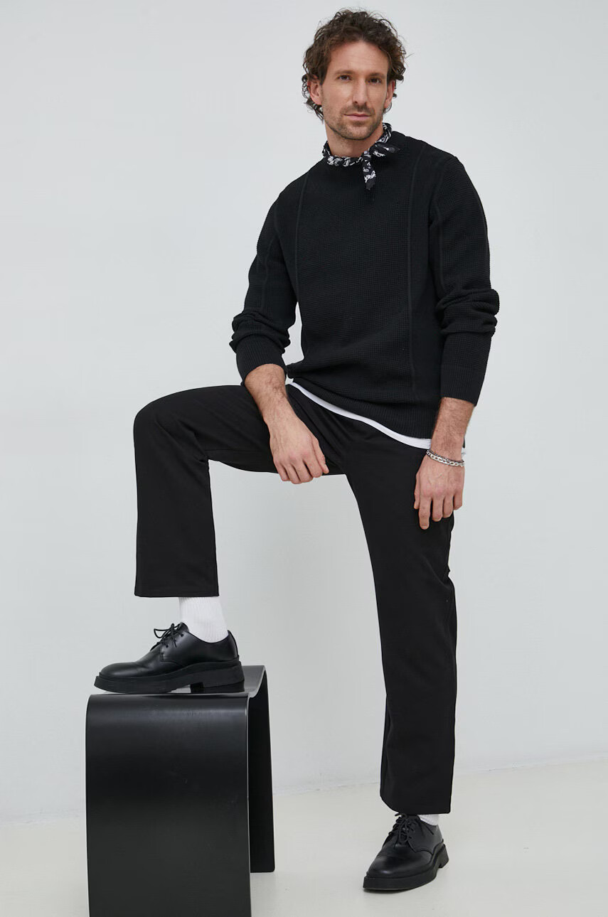G-Star Raw Пуловер мъжки в черно от лека материя - Pepit.bg
