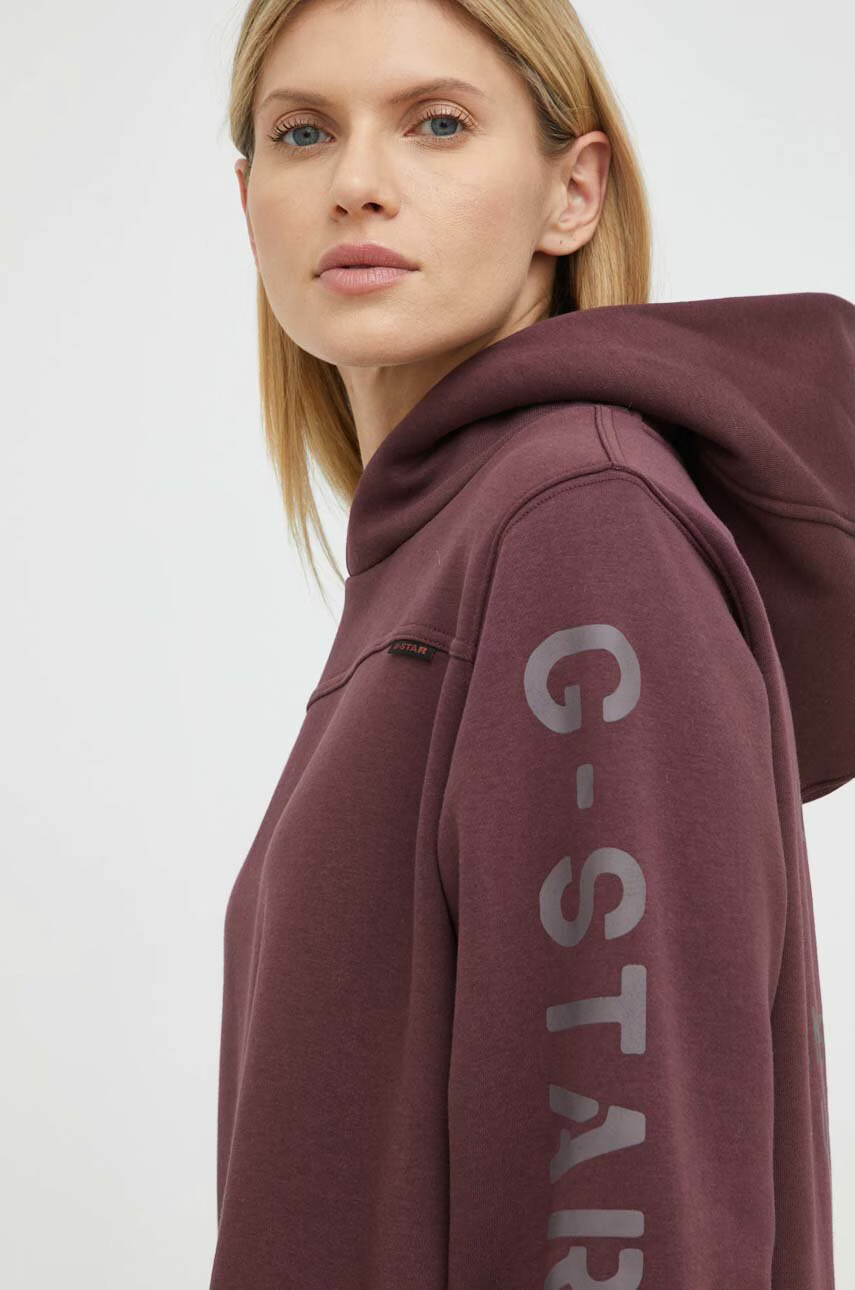 G-Star Raw Рокля в бордо къс модел с уголемена кройка - Pepit.bg