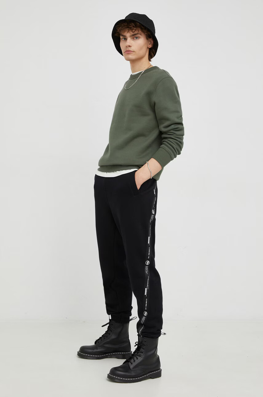 G-Star Raw Суичър в зелено с изчистен дизайн - Pepit.bg