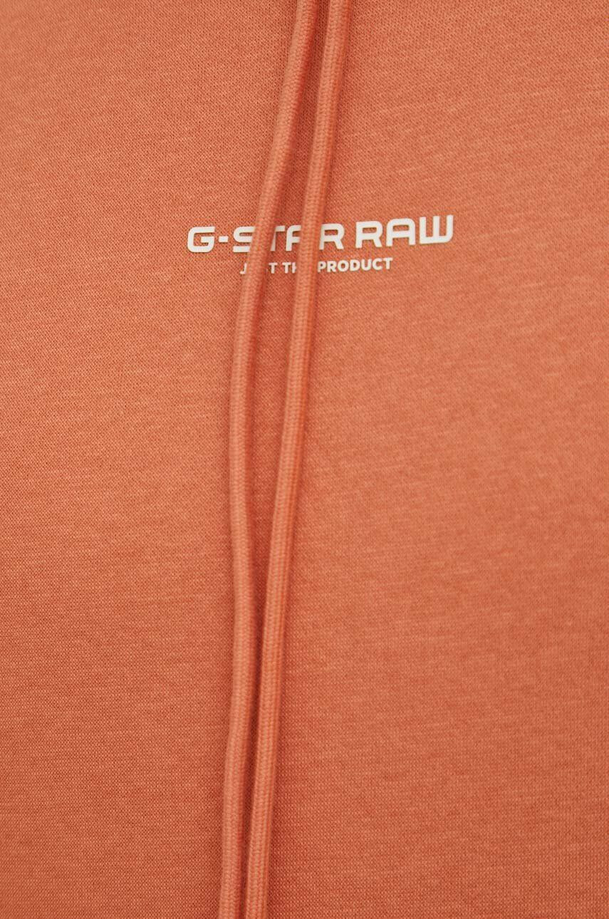 G-Star Raw Суичър в оранжево с качулка с принт - Pepit.bg