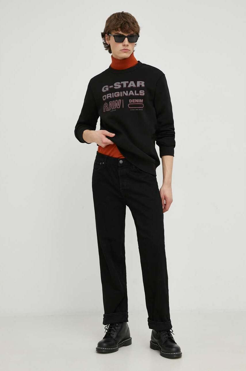 G-Star Raw Суичър в черно с принт - Pepit.bg