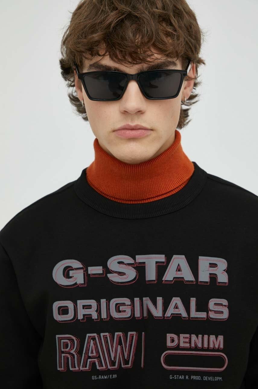 G-Star Raw Суичър в черно с принт - Pepit.bg
