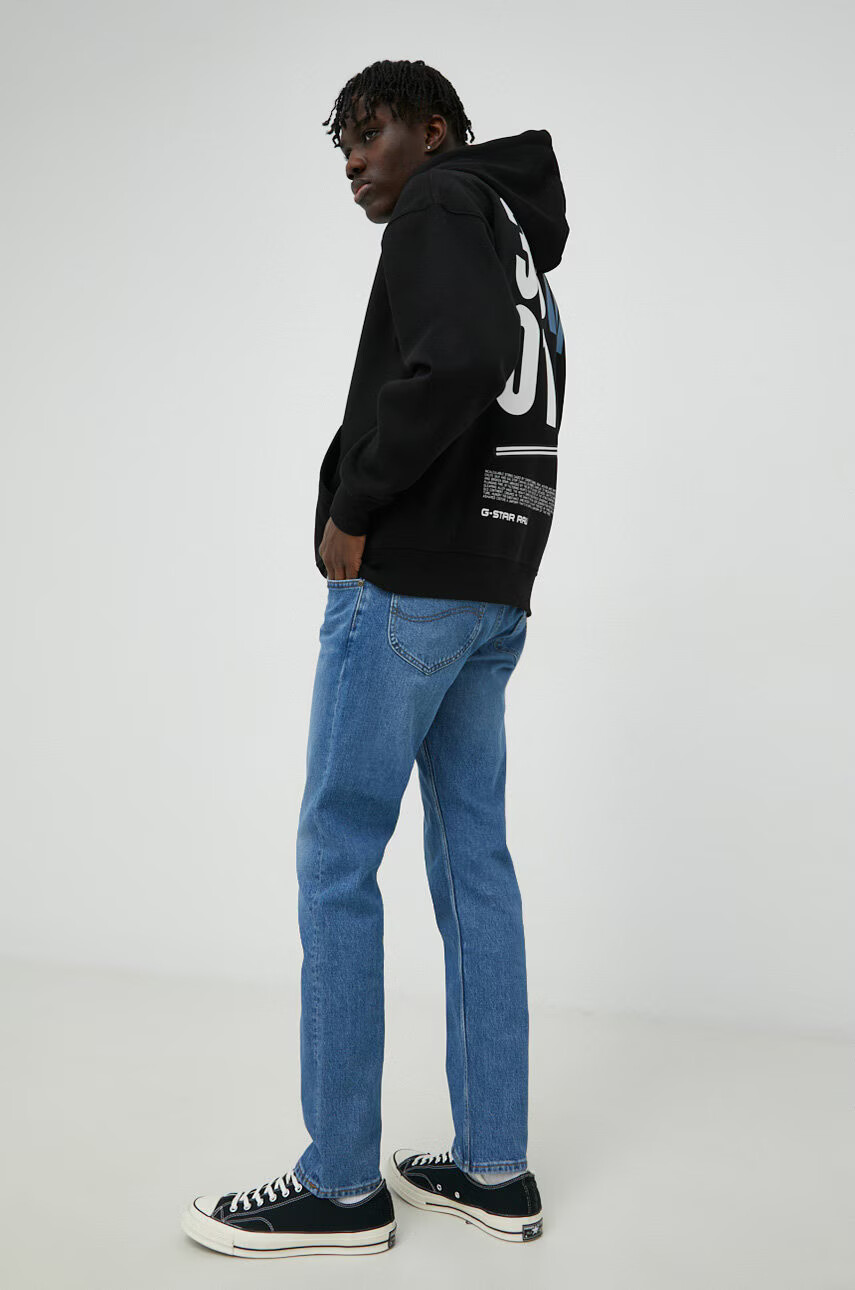 G-Star Raw Суичър в черно с качулка с принт - Pepit.bg